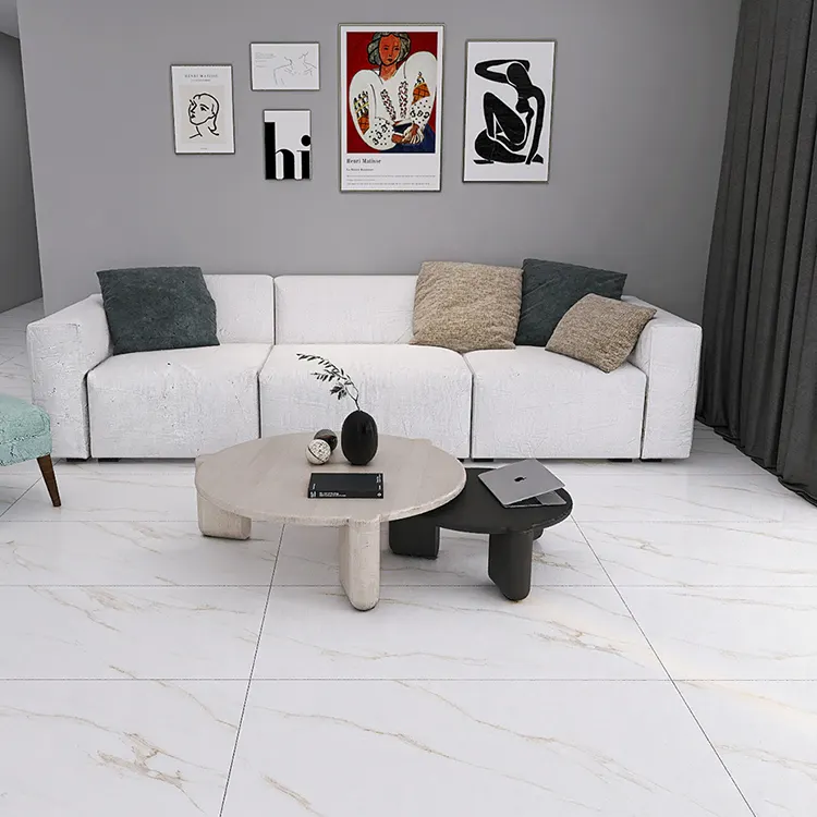 Marble-Look Polished Porcelain Floor Tile 600x1200mm