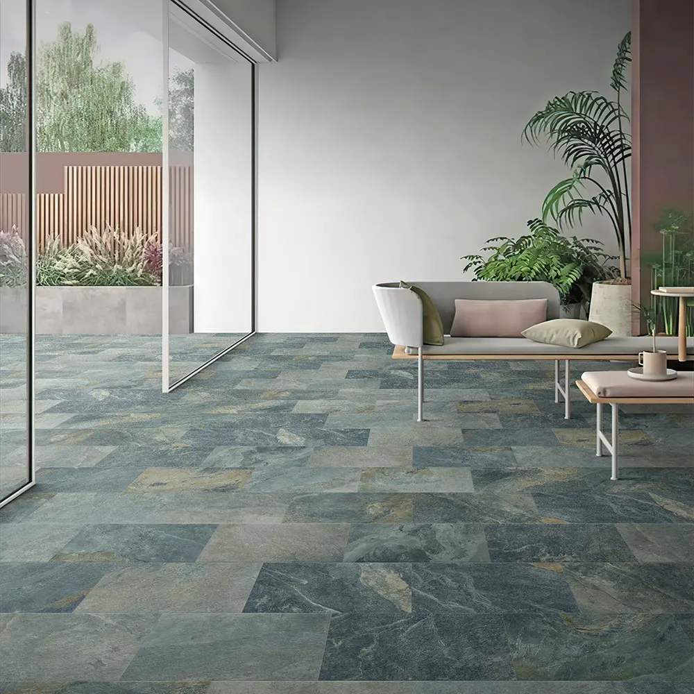 Non-Slip Stone-Look Porcelain Swimming Pool Tile 300x600mm