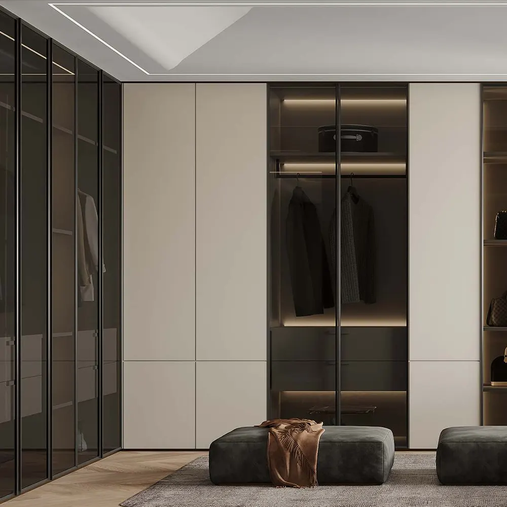 Modern Melamine Bedroom Wardrobe For Clothing Storage