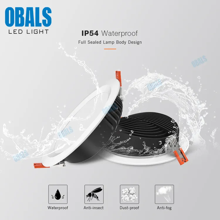 Recessed Aluminum LED Downlight 9/12W 100-120V 3in/5in/6in/8in