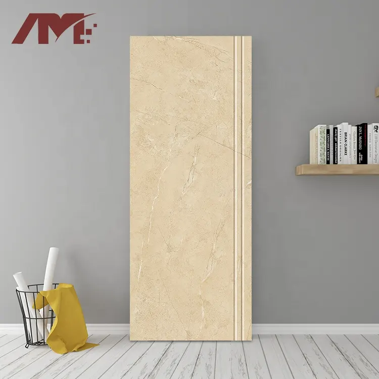 Marble-Look White Glazed Ceramic Stair Tread Tile 480x1200mm