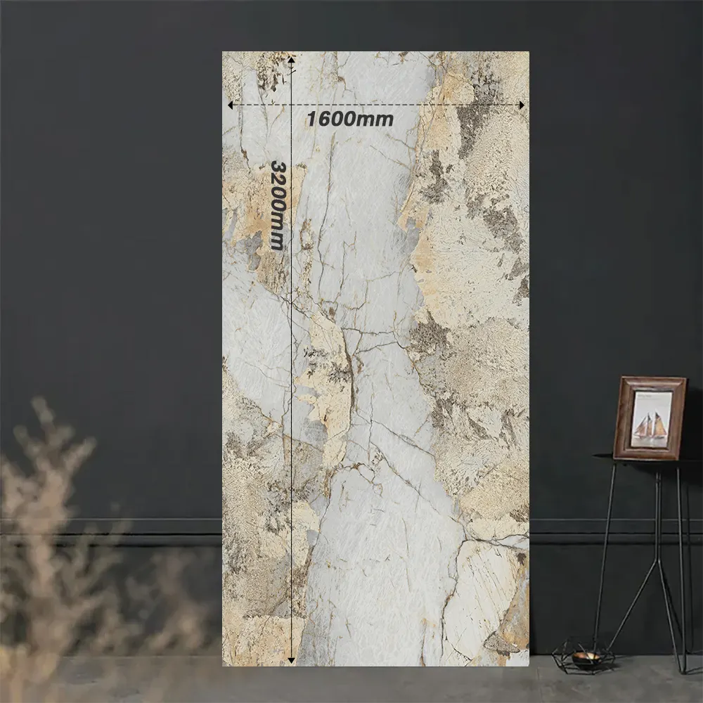 Marble-Look Polished Sintered Stone Slab 1600x3200mm product sample