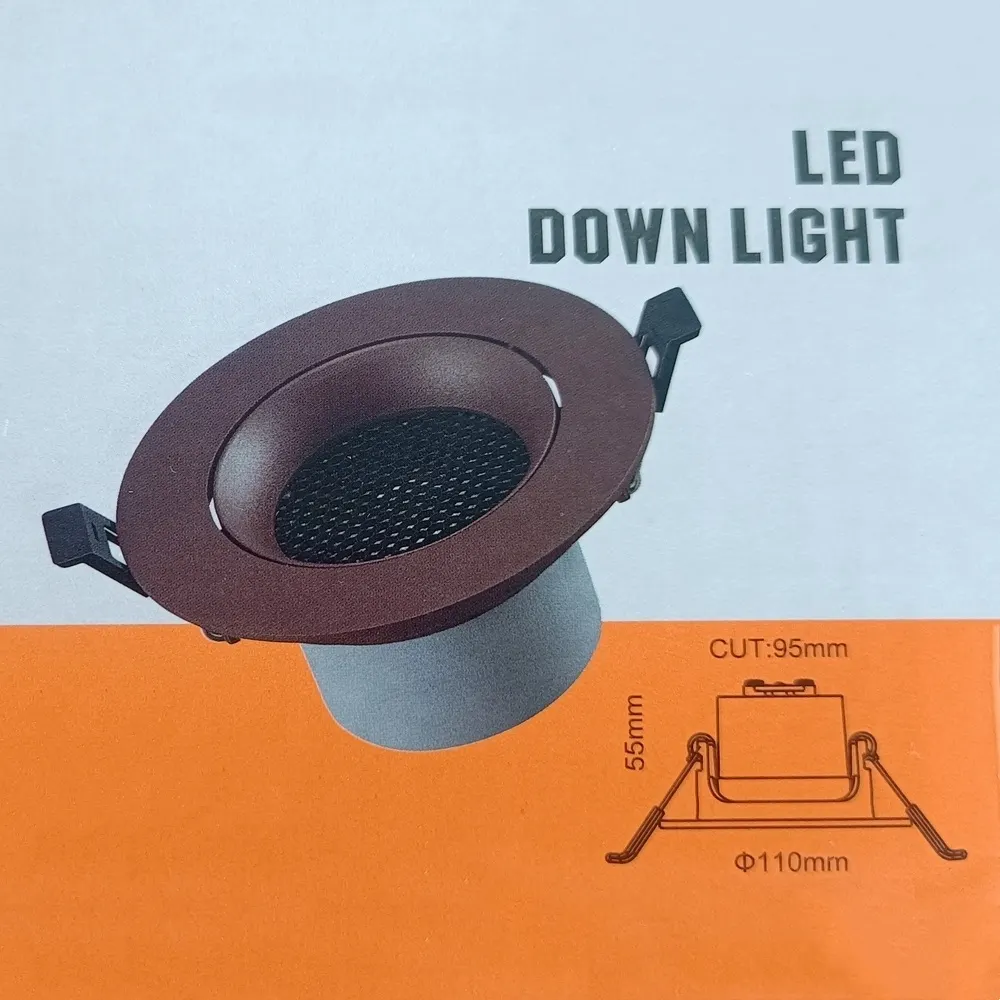 Recessed Round Aluminum LED Downlight Brown 5/18W 2700K