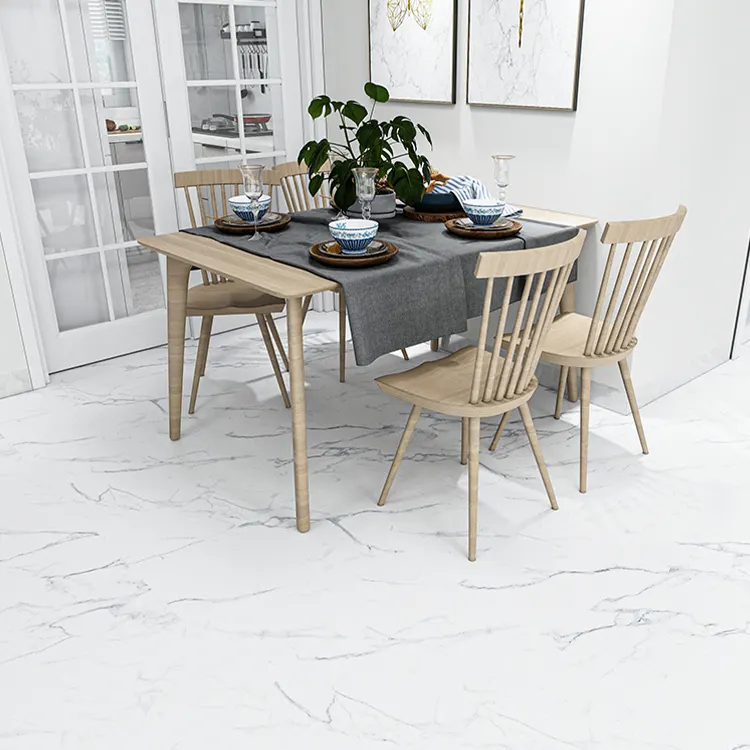 Stone-Look White Matte Porcelain Floor Tile 600x600mm
