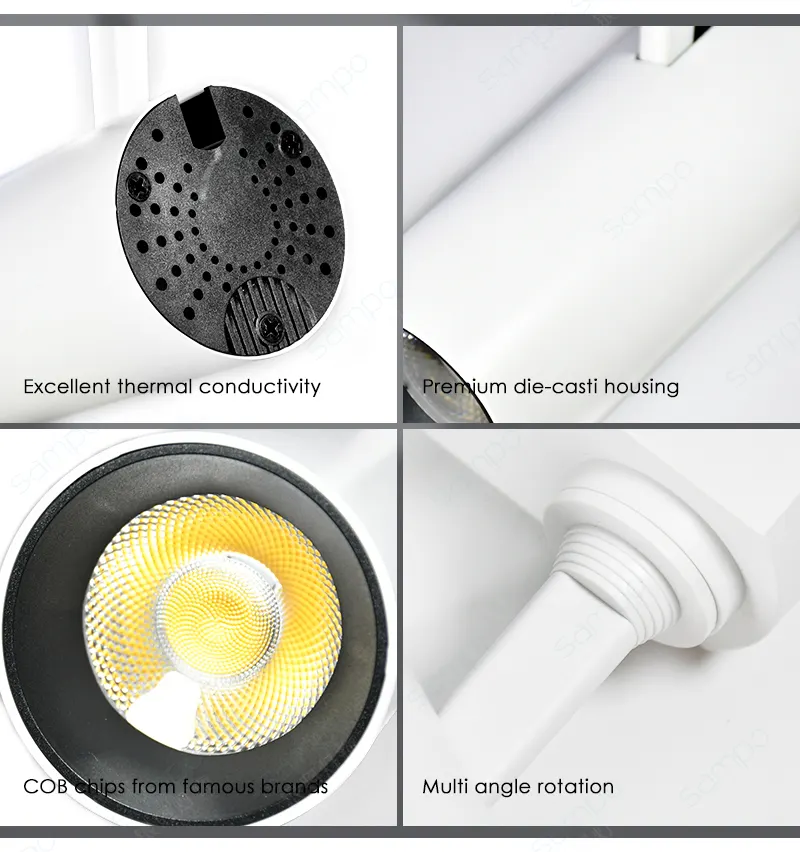 Aluminum COB LED Track Spotlight 10-40W