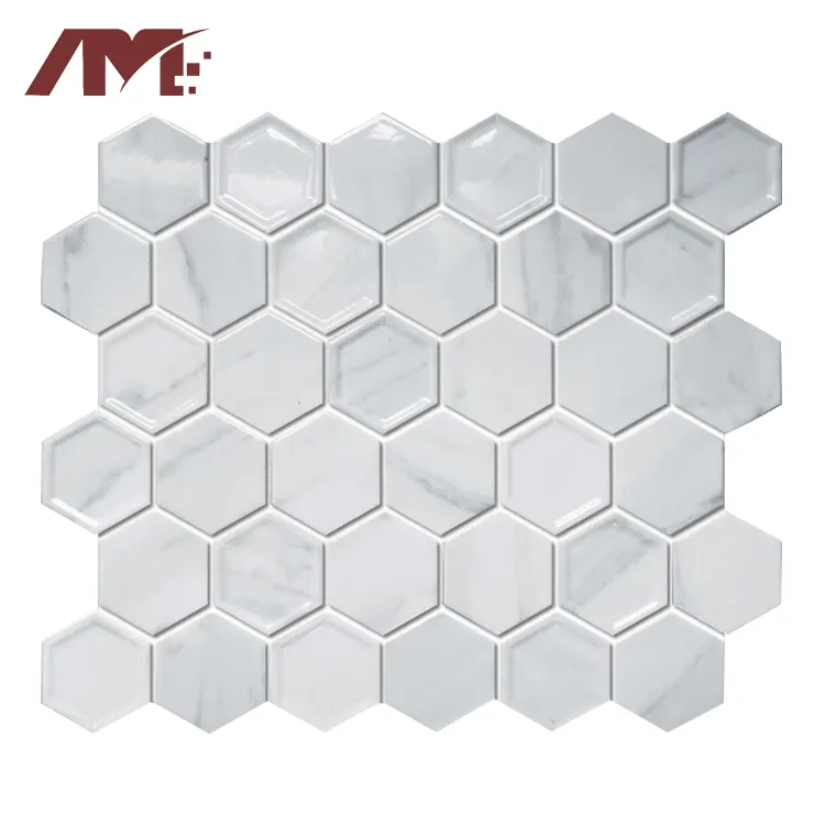 Black/Gold Hexagonal Ceramic Mosaic Tile 300x3000mm