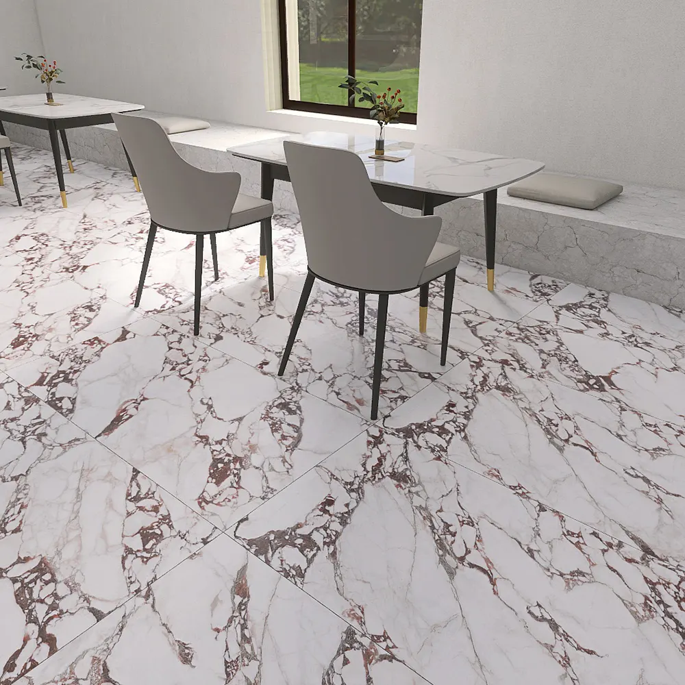 Marble-Look Glazed Porcelain Floor Tile 750x1500mm