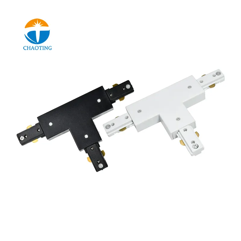 Aluminum 3-Wire Lighting Track Rail and Connector