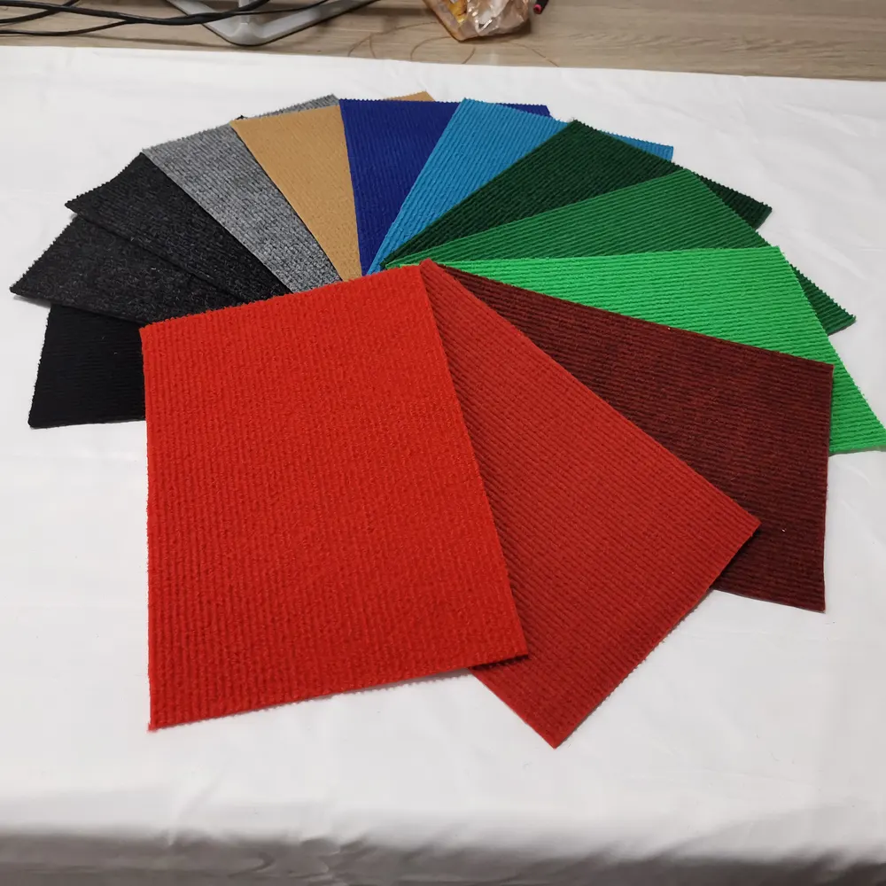 Nonwoven Needle-Punched Ribbed Polyester Floor Carpet 2-6mm Thick