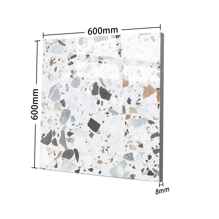 Terrazzo-Look Porcelain Floor Tile 600x600mm