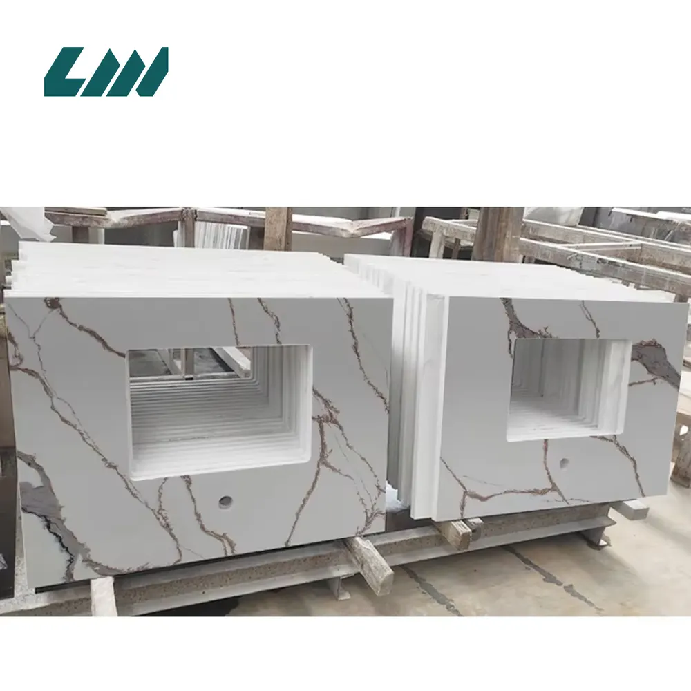 Calacatta Engineered Quartz Slab 3200x1600mm