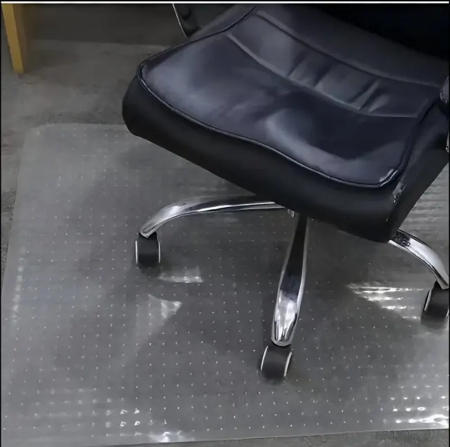 Transparent PVC Office Chair Mat With Studded Backing