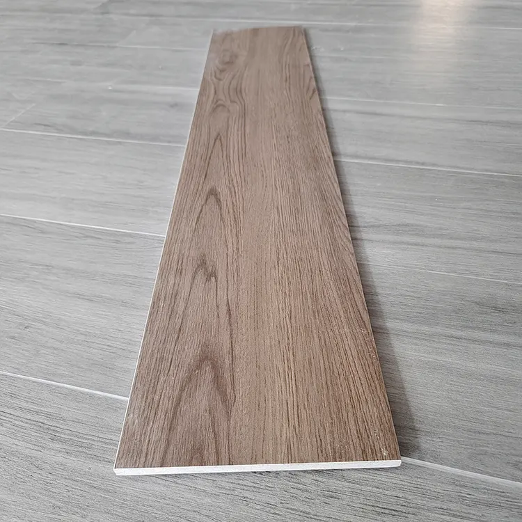 Non-Slip Wood-Look Polished Ceramic Floor Tile 150x800mm