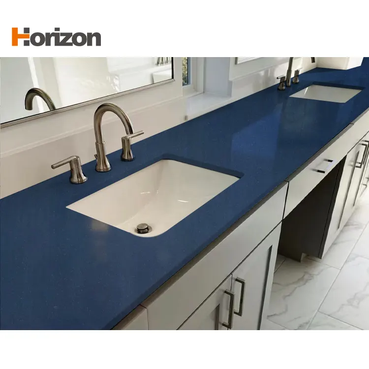 Integrated Engineered Quartz Kitchen Countertop With Sink