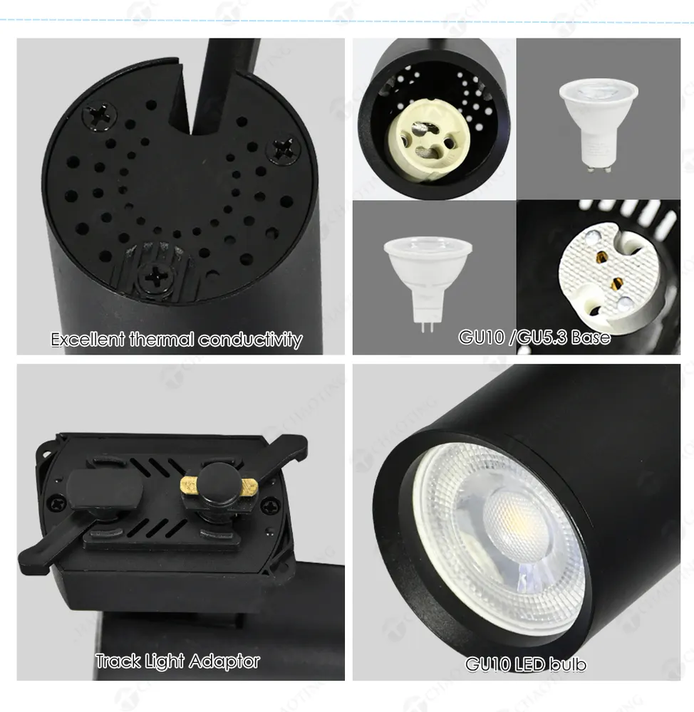 Adjustable Aluminum Track Spotlight Housing GU10/MR16
