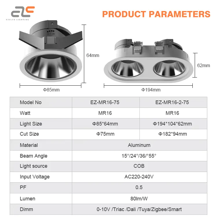 Recessed Aluminum LED Grille Spotlight