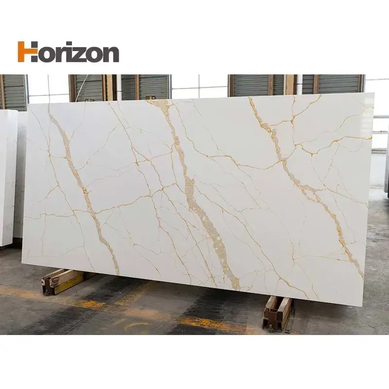 Calacatta Yellow Engineered Quartz Slab 3200x1600mm