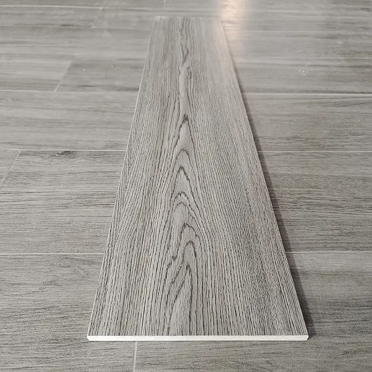 Non-Slip Wood-Look Gray Ceramic Floor Tile 150x800mm