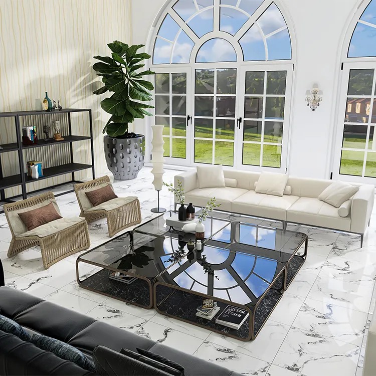 Stone-Look Glazed Porcelain Floor Tile 600x600mm