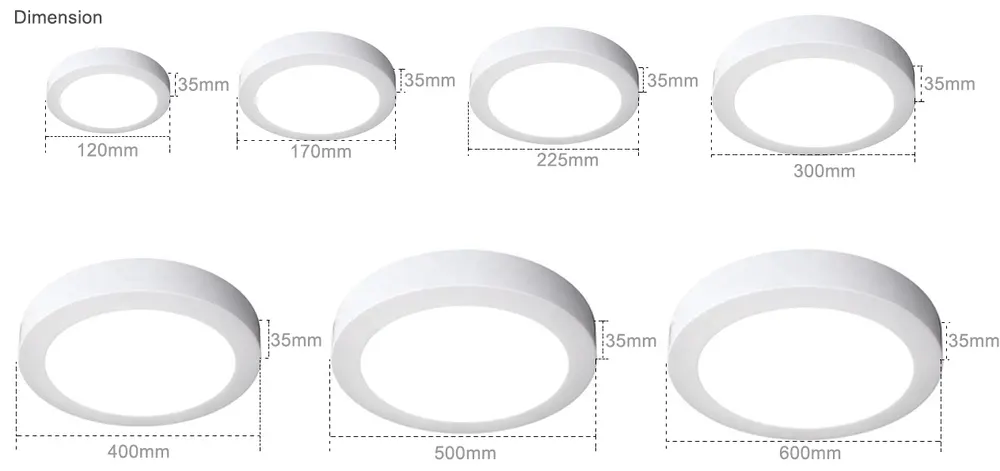 Smart Round Aluminum LED Panel Light White 30/50W
