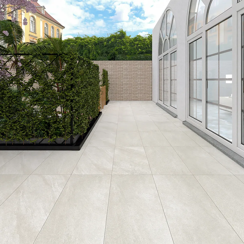 Non-Slip Stone-Look Porcelain Floor Tile 600x600/600x1200mm 20mm Thick