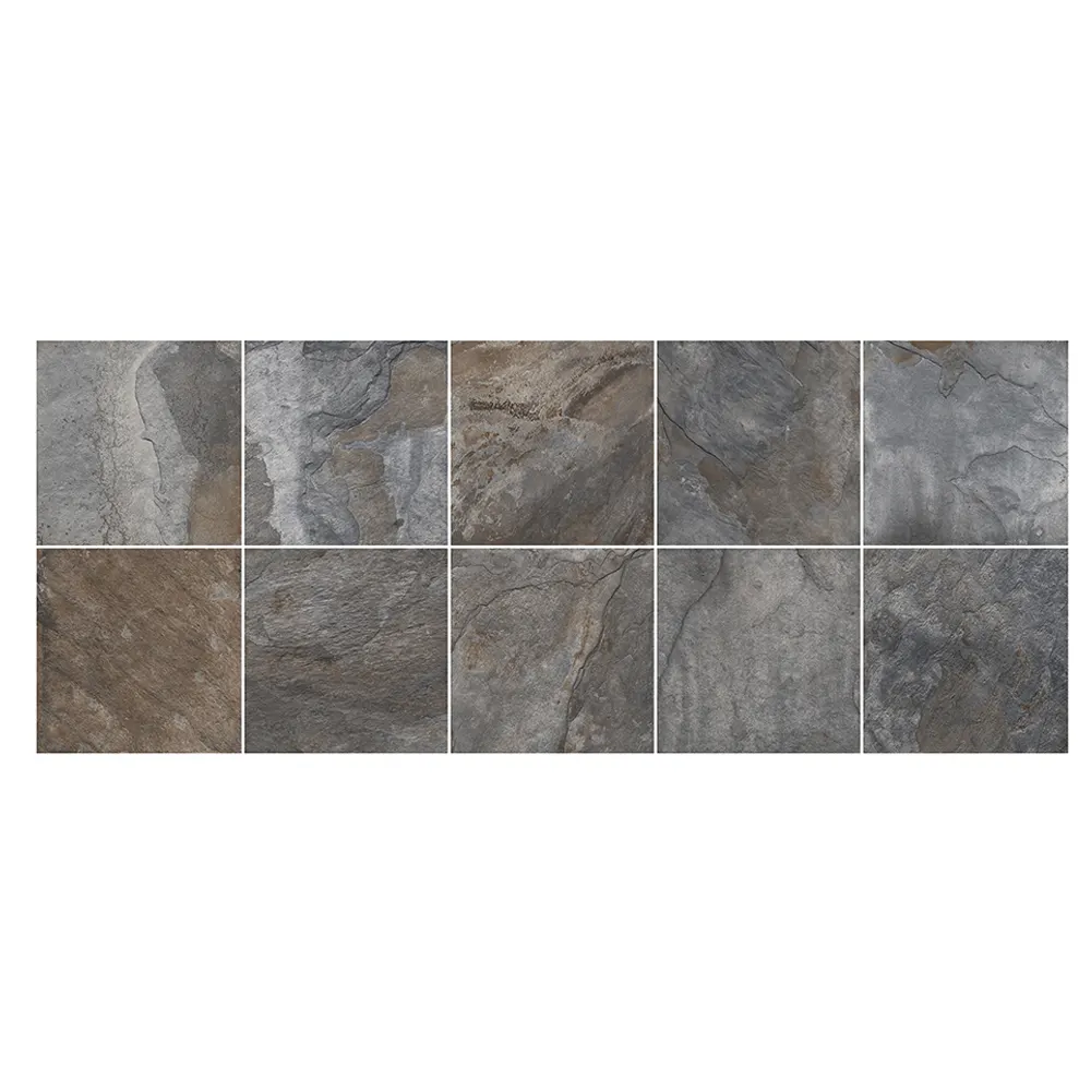 Non-Slip Concrete-Look Gray Matte Porcelain Floor Tile 600x600mm