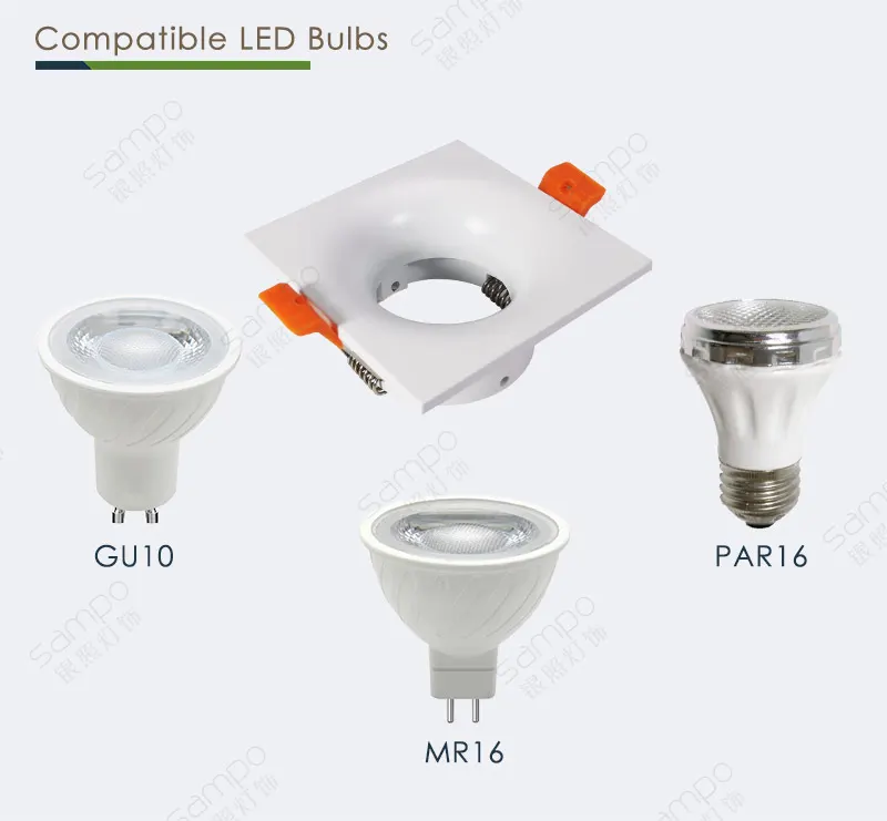 Recessed Aluminum Downlight Housing GU10/MR16 IP20
