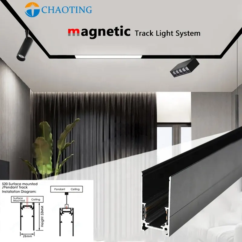 Tuya Smart Dimmable Surface-Mounted Magnetic COB LED Track Spotlight 6-40W 48V