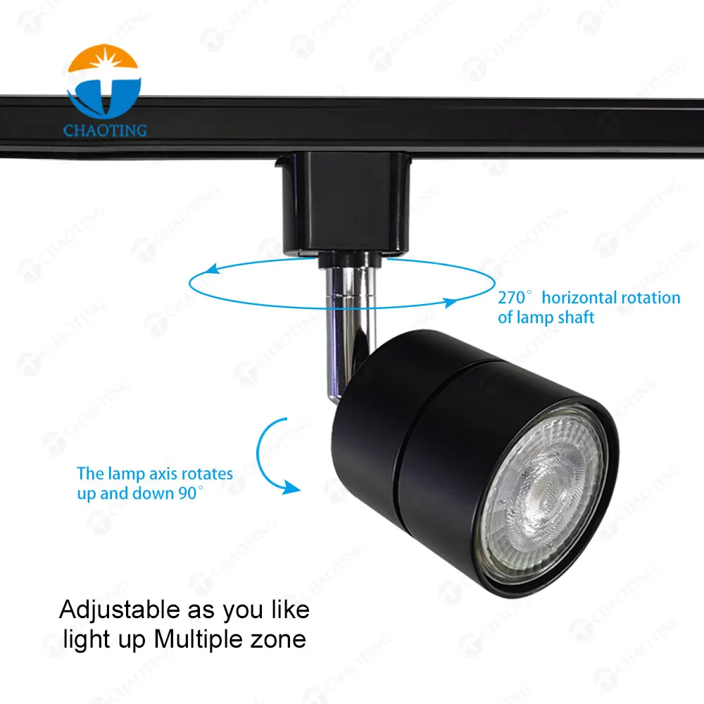 Aluminum Track Spotlight Housing MR16/GU10 For 2/3/4-Wire Track