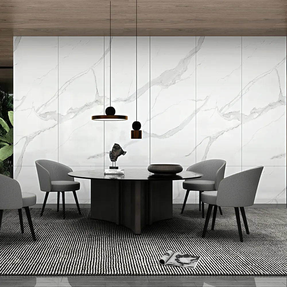 Marble-Look Glossy Sintered Stone Slab 800x2600mm