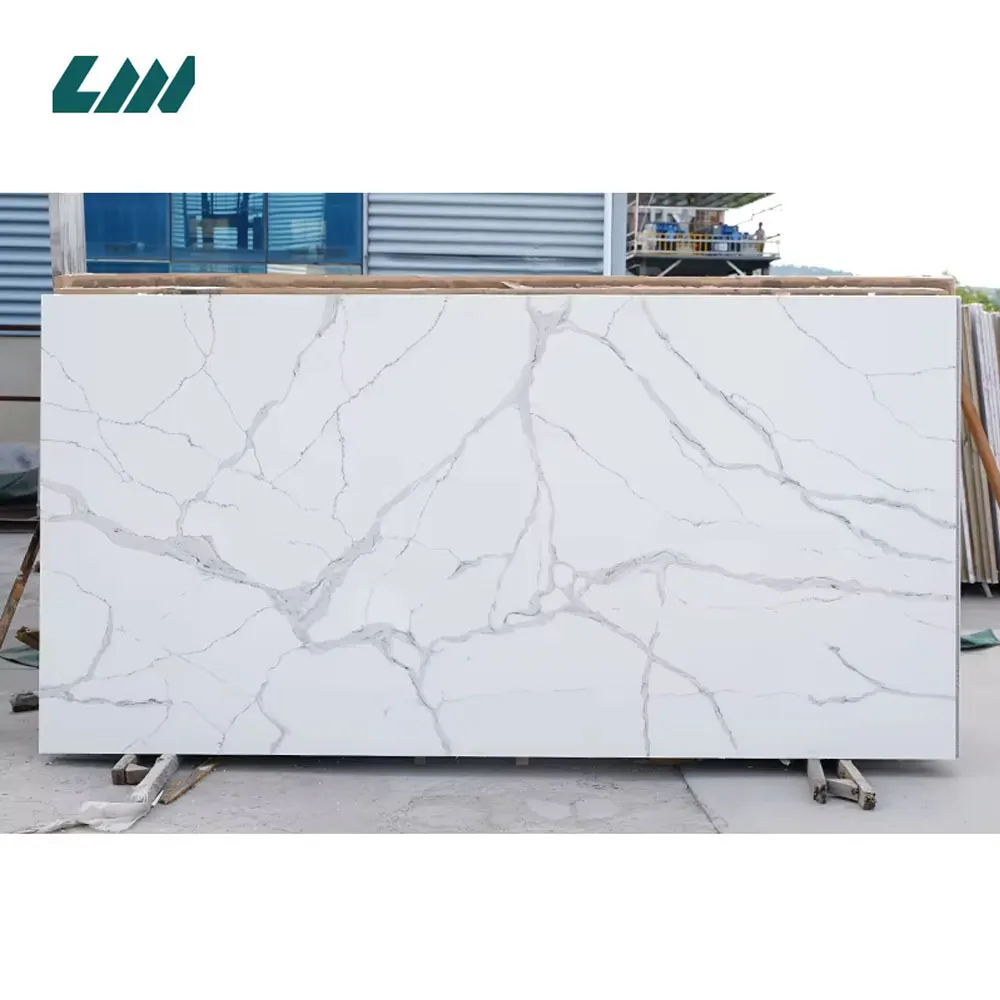 Calacatta White Engineered Quartz Slab 3200x1600mm