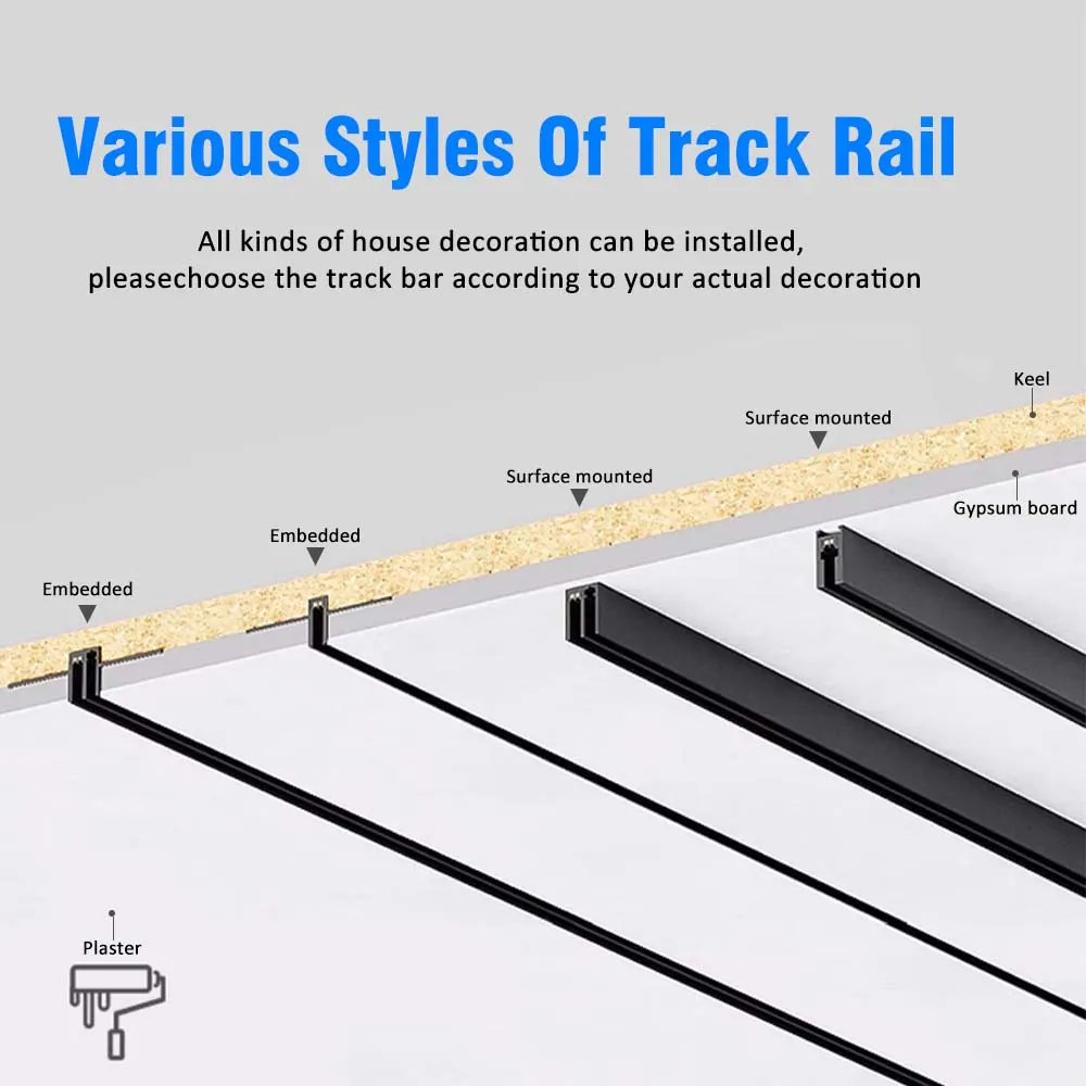 Slim Recessed Aluminum Magnetic LED Track Spotlight 1-24W 48V
