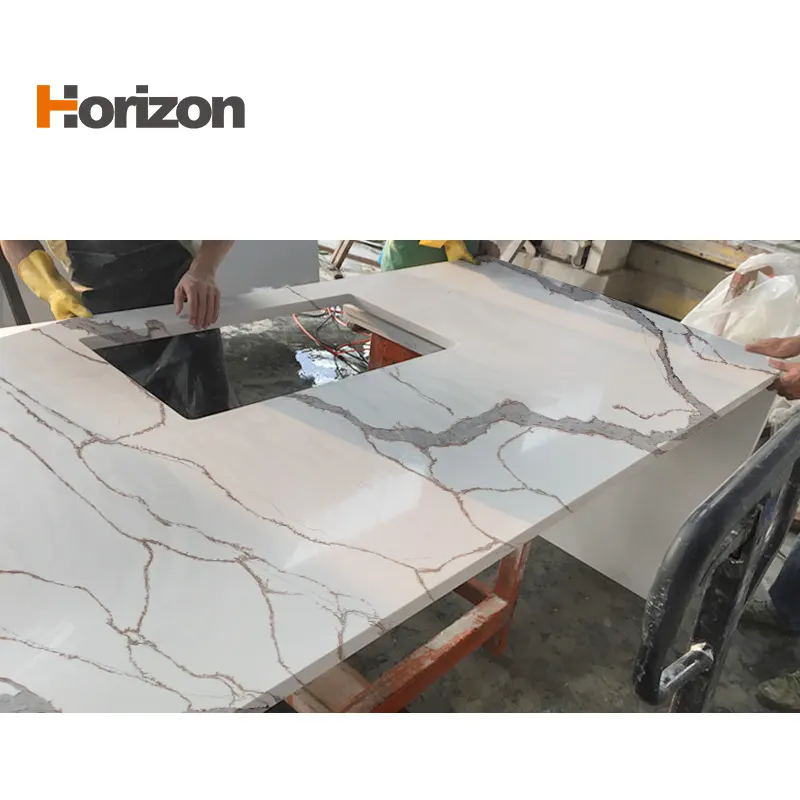Calacatta Polished Engineered Quartz Slab 3200x1600mm