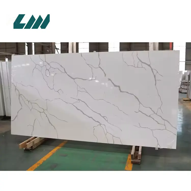 Calacatta White Engineered Quartz Slab 3200x1600mm