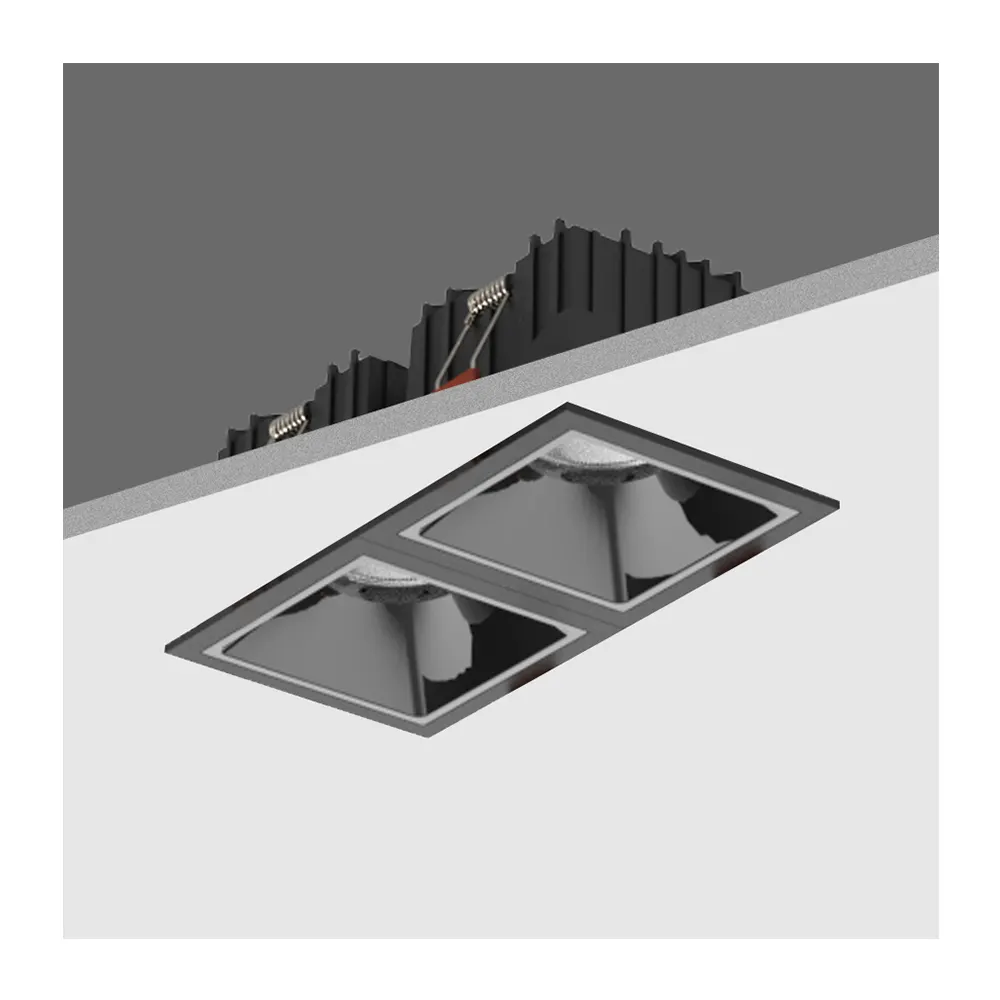 Recessed/Surface-Mounted Square Aluminum LED Downlight Black/White 10/12W 90mm