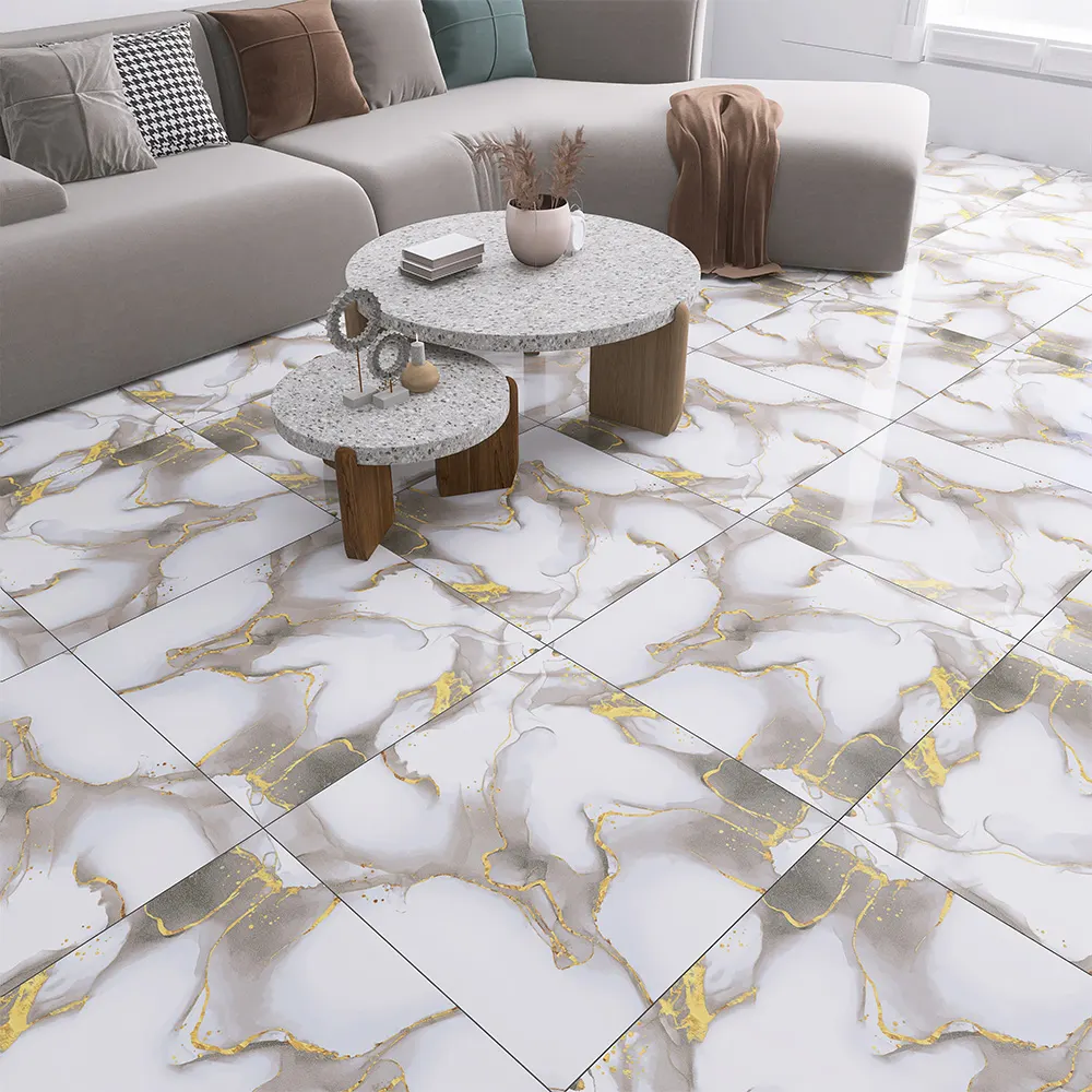 Stone-Look Polished Porcelain Wall And Floor Tile 600x600mm