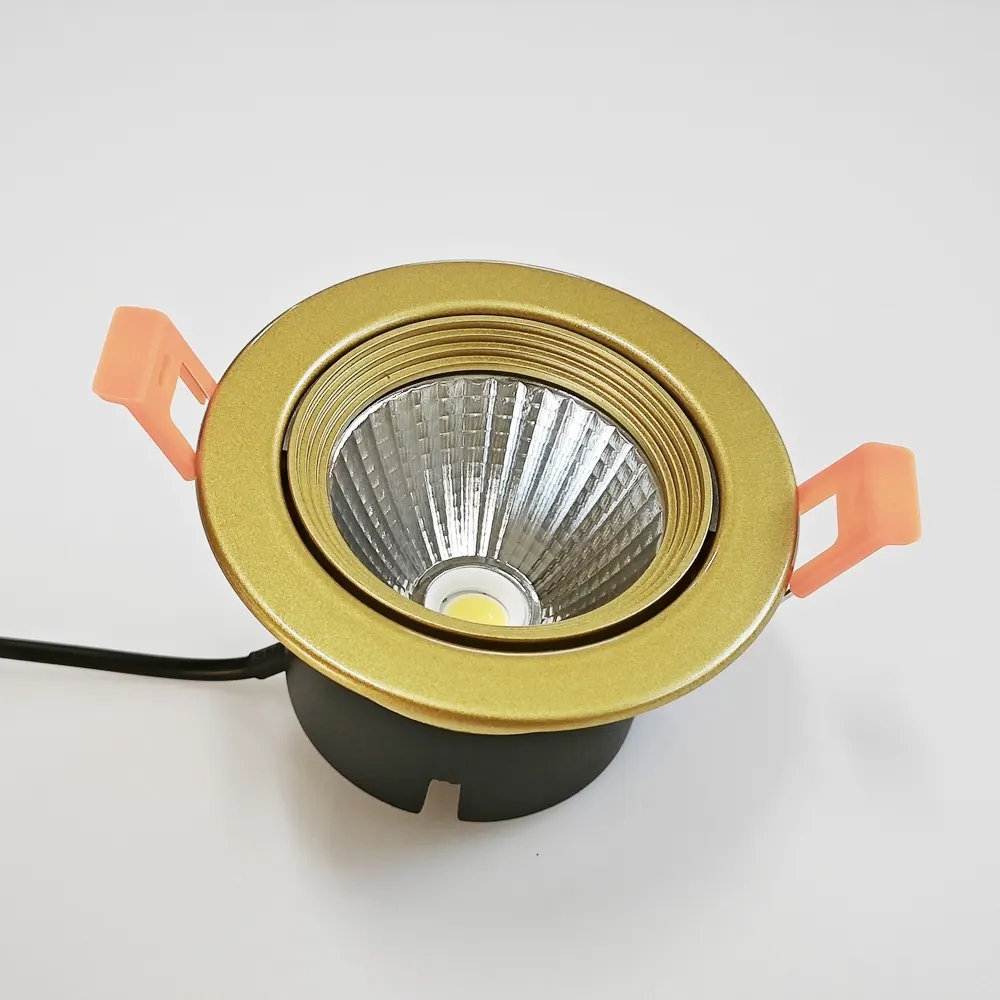 Anti-Glare Recessed Aluminum COB LED Downlight Gold 5-15W 75mm product sample