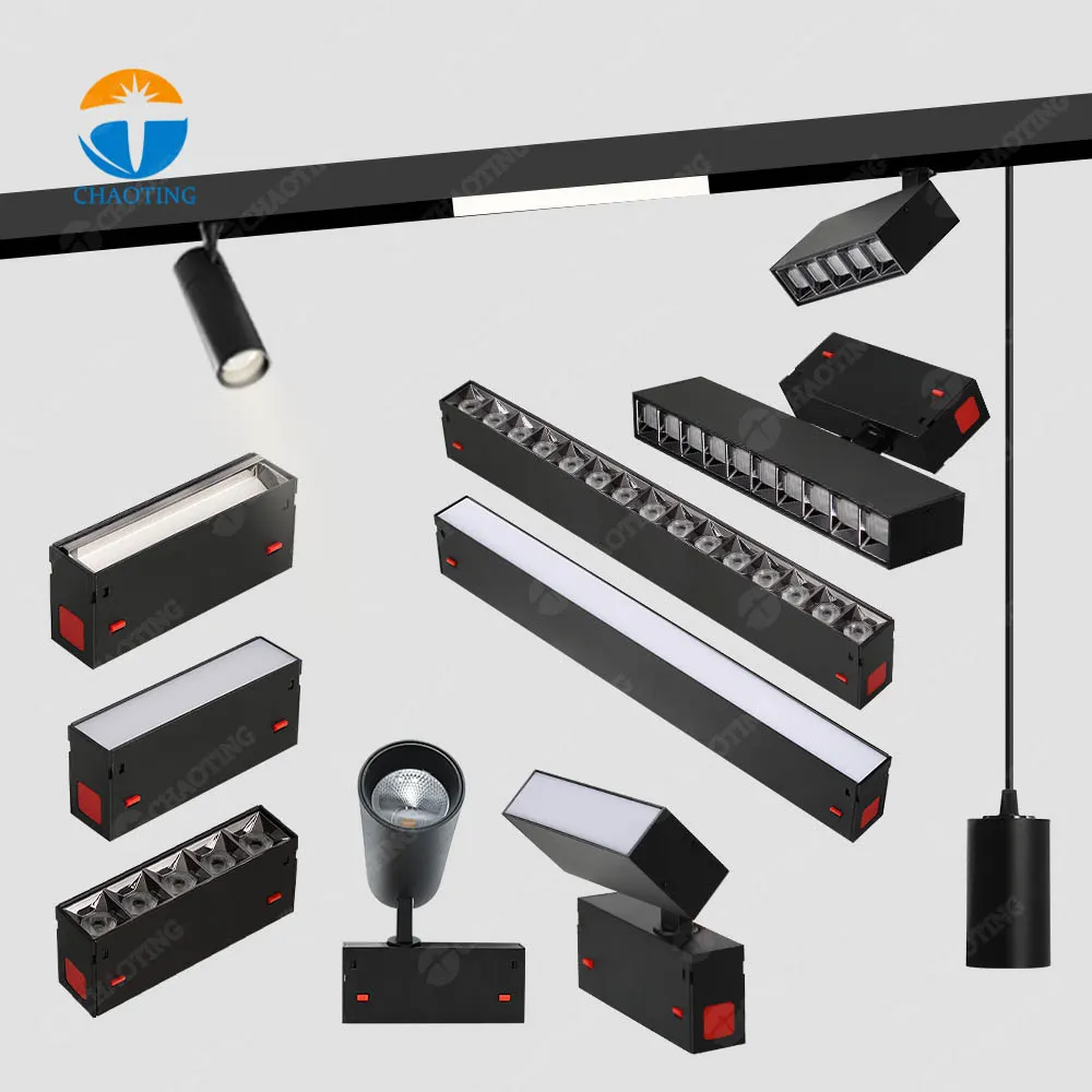 Aluminum Magnetic LED Track Spotlight Black 8-29W 90-265V