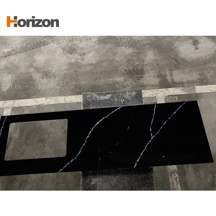Black Engineered Quartz Slab 3200x1600mm
