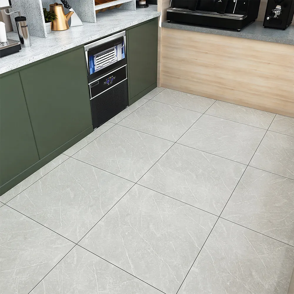 Marble-Look Polished Porcelain Floor Tile 600x600mm