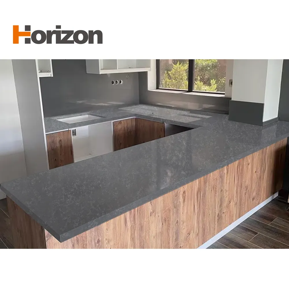 Jade-Look Gray Engineered Quartz Slab