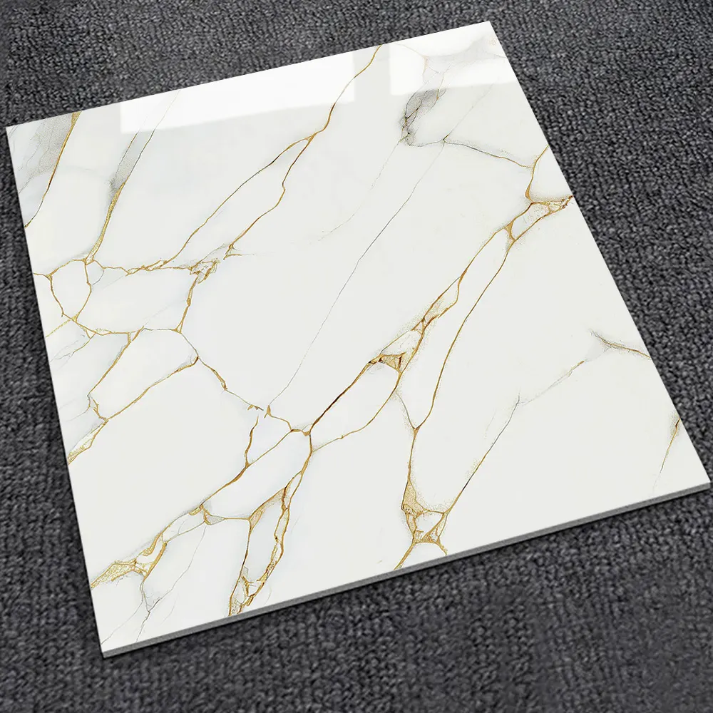 Stone-Look Polished Porcelain Floor Tile 600x600mm
