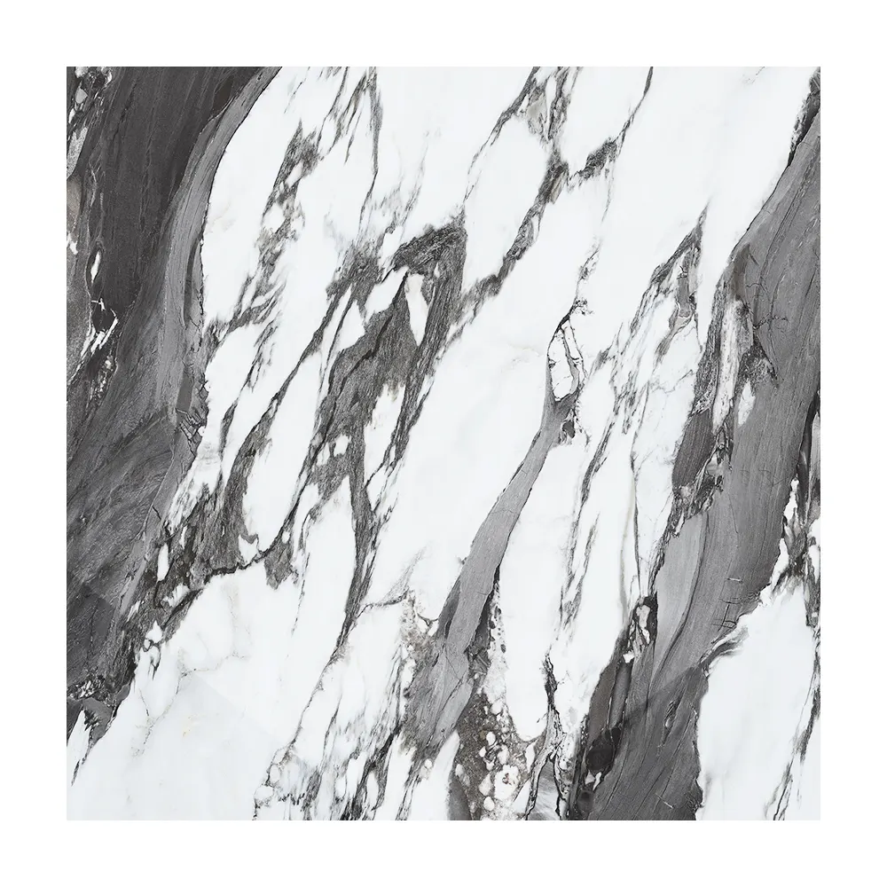 Marble-Look White Polished Porcelain Wall And Floor Tile 600x600mm