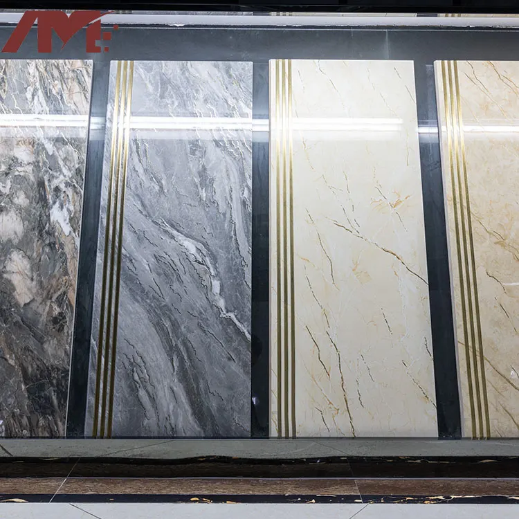 Non-Slip Marble-Look Porcelain Stair Tread Tile 1200x470mm