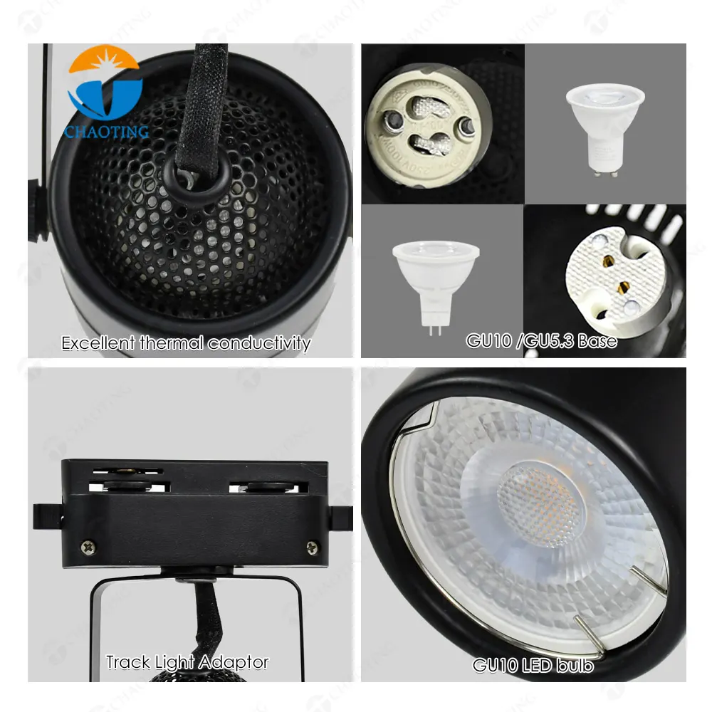 Aluminum Track Spotlight Housing GU10/MR16