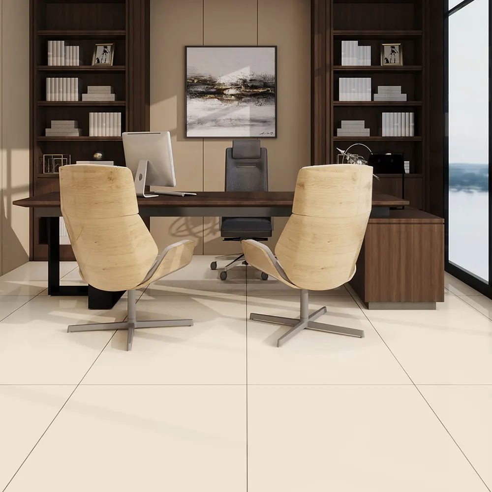 Marble-Look Polished Porcelain Floor Tile 750x1500mm