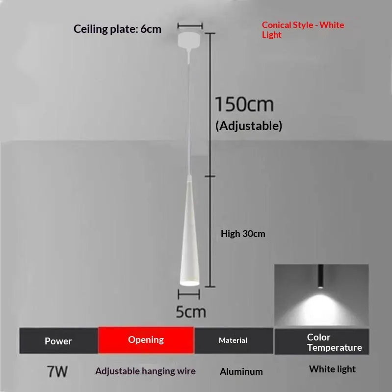 Aluminum LED Pendant Light 100-240V For Indoor Lighting