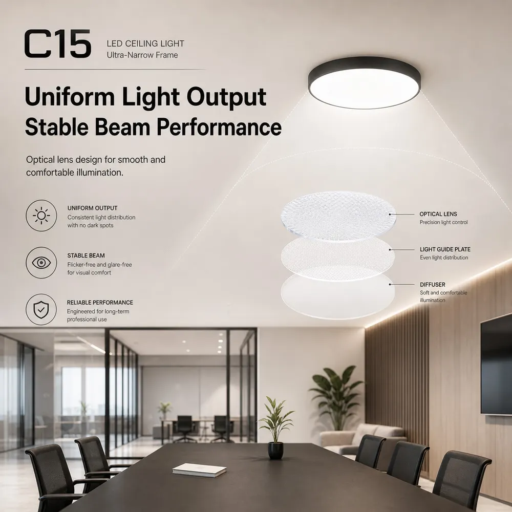 Surface-Mounted Square Aluminum LED Panel Light 72x43x43cm Black 40-60W