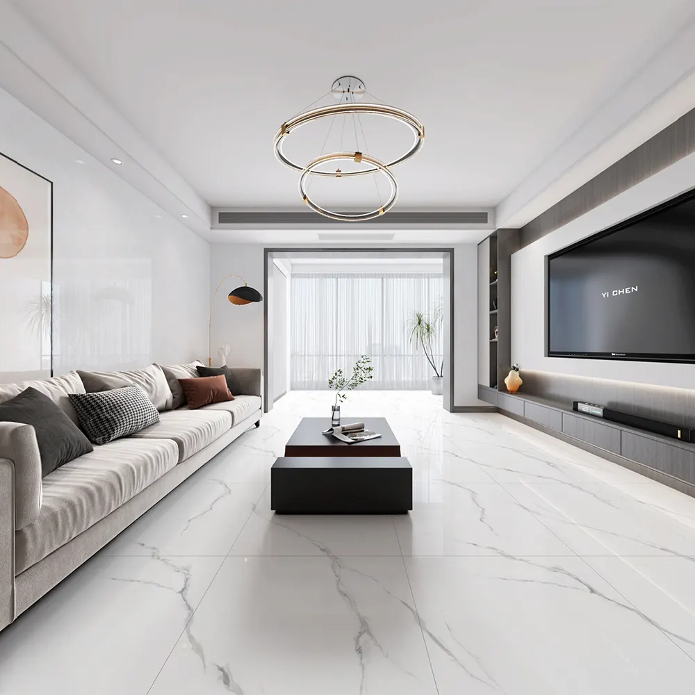 Carrara White Porcelain Wall And Floor Tile 80x80cm