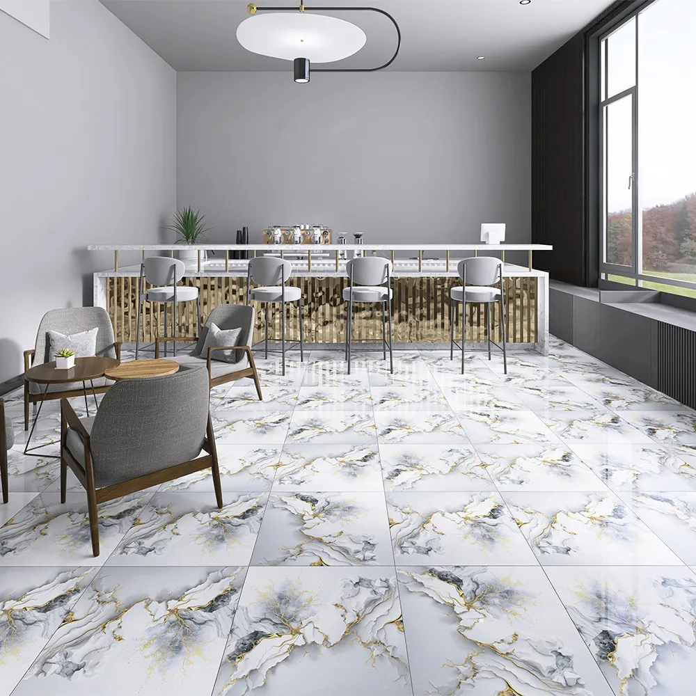 Non-Slip Stone-Look Polished Porcelain Wall And Floor Tile 600x600mm